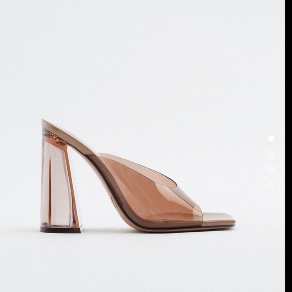 Zara Vinyl Sandals with Methacrylate Heel
